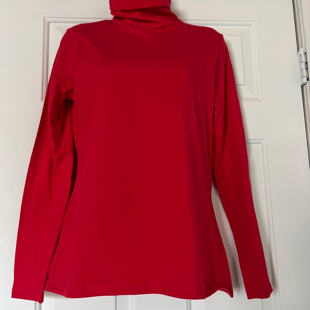 madison grey new york red Long sleeve turtleneck women’s top